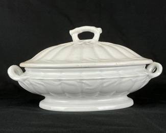 W. & E. Corn Ironstone Covered Vegetable Dish