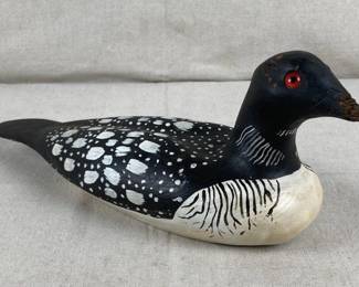 Carved Wooden Loon Decoy