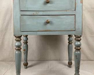 Blue Painted Two-Drawer Stand