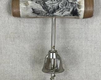 Deer Motif Polished Antler Corkscrew