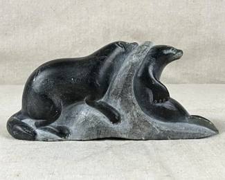 Inuit Stone Carving of Seal and Otter