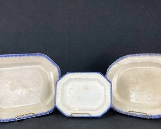 19th Century Three Feather Edge Plates