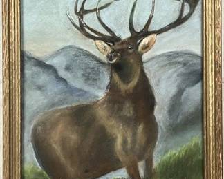 Pastel Painting of Stag