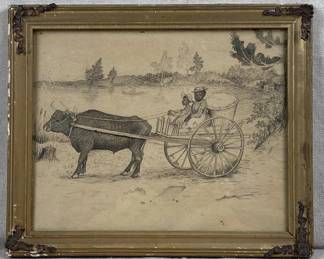 Southern Pencil and Ink Drawing