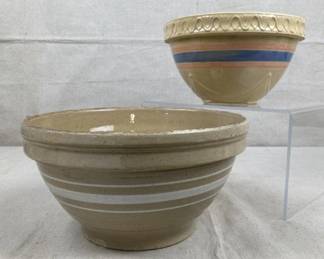 Two Yellow Ware Bowls
