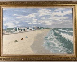 Folk Art Painting of Beach