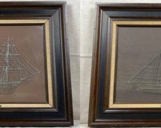 Two Great Sailing Ships of the World, Sterling Silver