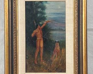 Painting of Native American with Dog