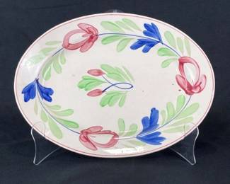 Spongeware Decorated Belgium Platter