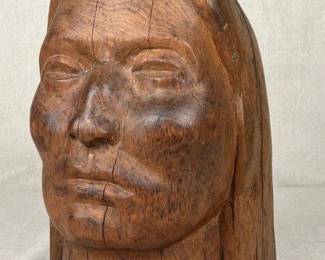 Carved Bust of Native American