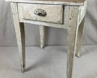 White Painted One-Drawer Stand