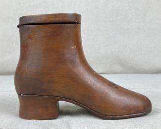Carved Wooden Shoe Box