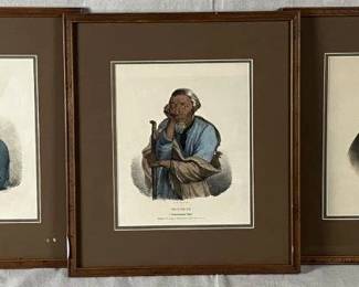Three J.O. Lewis Native American Lithographs