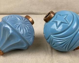 Blue Milk Glass Lightning Balls