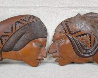 Arias Carved Wood Plaque of Aymaran Man and Woman