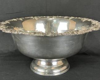 Silverplate Grape and Vine Motif Punch Bowl