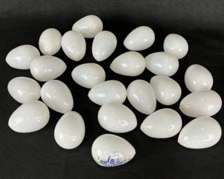 Hand Blown Milk Glass Eggs