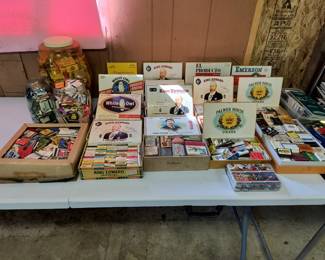 Matchbook collection and old cigar boxes