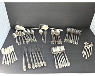 1847 Rogers Bros IS "First Love" Silverplate Flatware Set 60+ Pcs Service for 8 Vintage