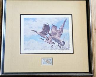 1987 Canada Federal Duck Stamp Print by George McLean Signed #4188/16,000 Canada Geese