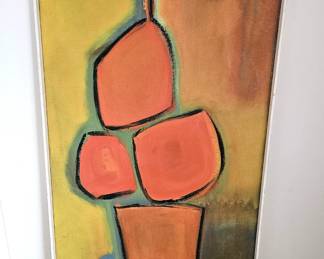 Original Art Painting by Homeowner - Modern Abstract Framed 25x49