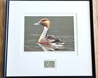 1986 Burton E. Moore Jr. Federal Duck Stamp Print Signed & Numbered 4106/16310 w/ Stamp