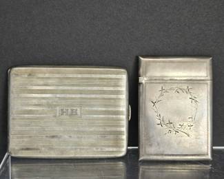 Pair of Vintage Sterling Silver Calling Card Holders - Both Engraved with Owner's Names and Initials!