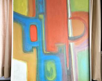 Original Art Painting by Homeowner - Modern Abstract Framed - 36" x 44.5"