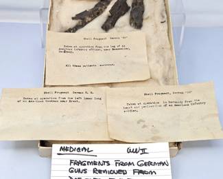 Shell Fragments removed from soldiers during WWII