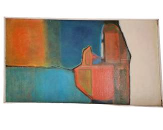 Large Original Art Painting by Homeowner - Framed 65" x 36" - Modern Abstract