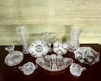 Libbey Aztec American Brilliant Cut Glass (ABCG) lead crystal vase, circa 1896–1915