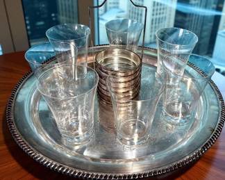 Crystal Glasses And Birks Coasters