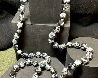 Snowflake Obsidian Strand of Beads