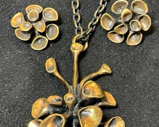 Hannu Ikonen Reindeer Moss Necklace Earrings
