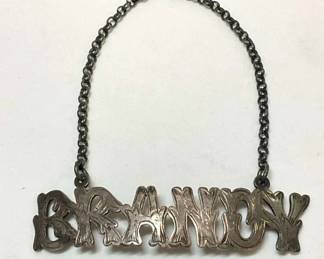 Williams Co Antique Brandy Decanter Label