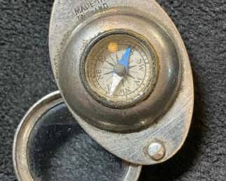 English Pocket Compass Magnifying Glass