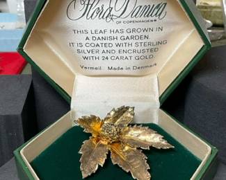 Flora Danica Of Copenhagen Brooch.