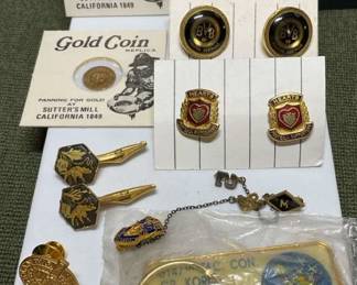 Cuff Links, Key Chain, Coins Service Pins