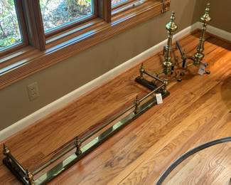 Vintage Pair of Brass Andirons