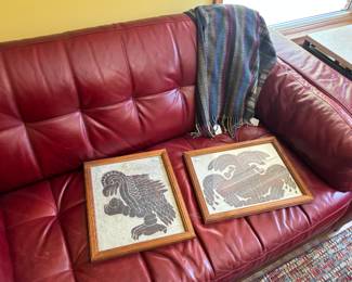 Red Love Seat, Wall Art, Throw Blanket 