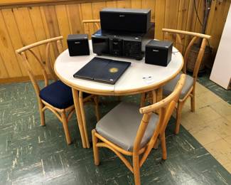 Bamboo Style Table & 4 Chairs 