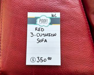 Red 3  Cushion Sofa 
