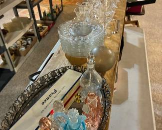 Glassware, Perfume bottles.