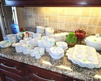 Assorted white dishware
