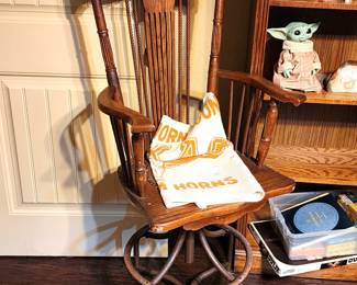 Antique Oak bar height chair