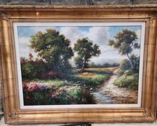 Oil on canvas landscape painting
