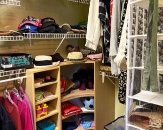 Clothing some with tags attached.