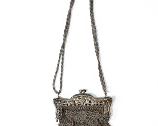 Antique German Silver Mesh Chainmaille Bag