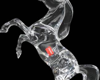 Baccarat Marengo Rearing Horse Crystal Sculpture