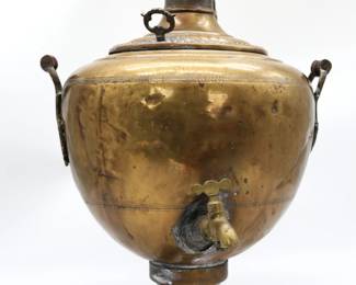 Large Antique Moroccan Brass Samovar